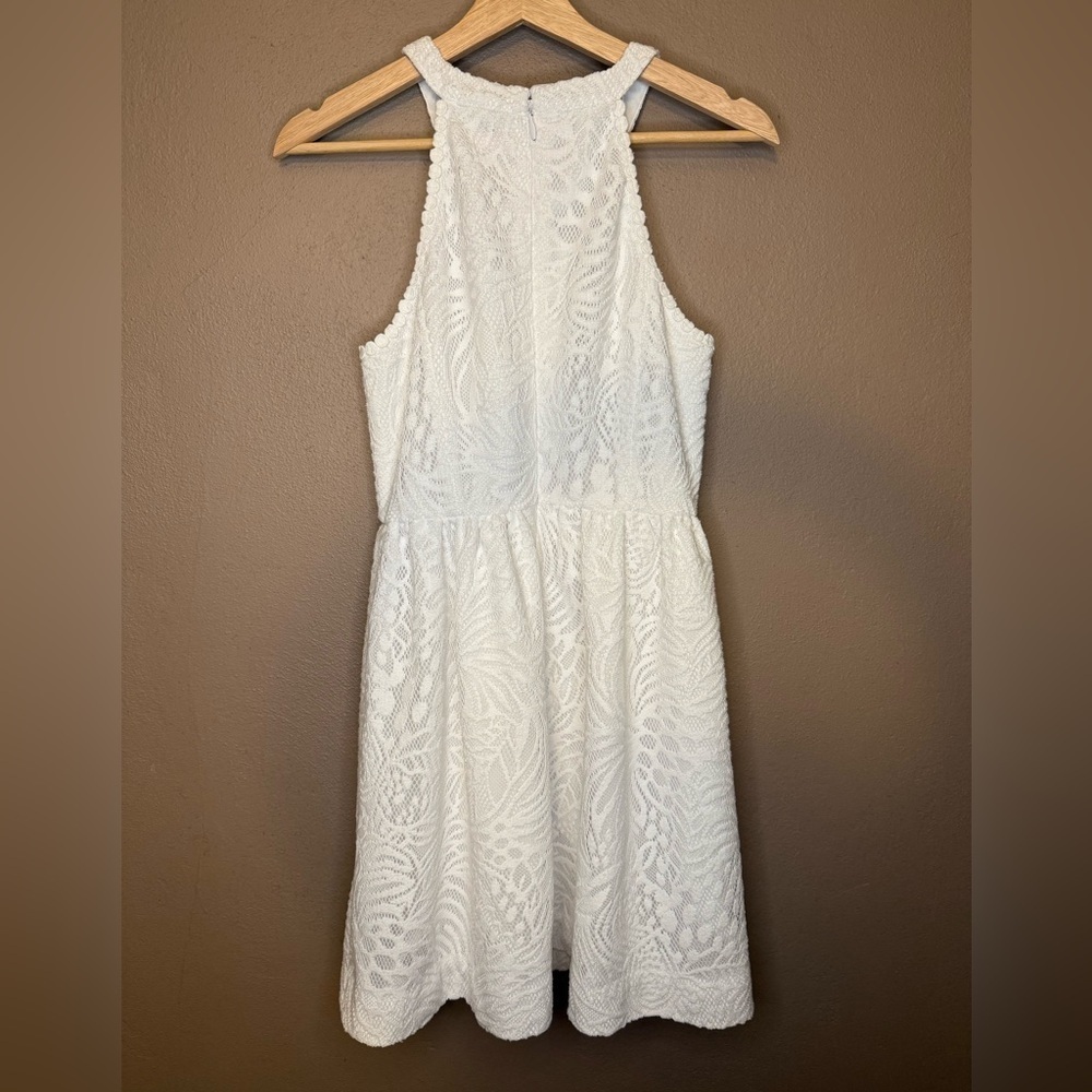 Lilly Pulitzer Kinley Dress in White, Lace Fit & Flare with Pockets Size 4 - Picture 9 of 15